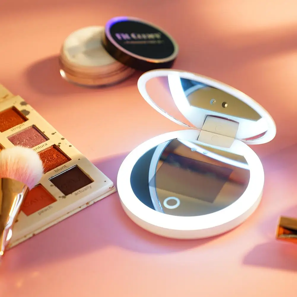 Espejo de maquillaje con cámara de prueba Solar UV inteligente portátil, espejo de belleza recargable con LED, detección de protección solar, eliminación de maquillaje