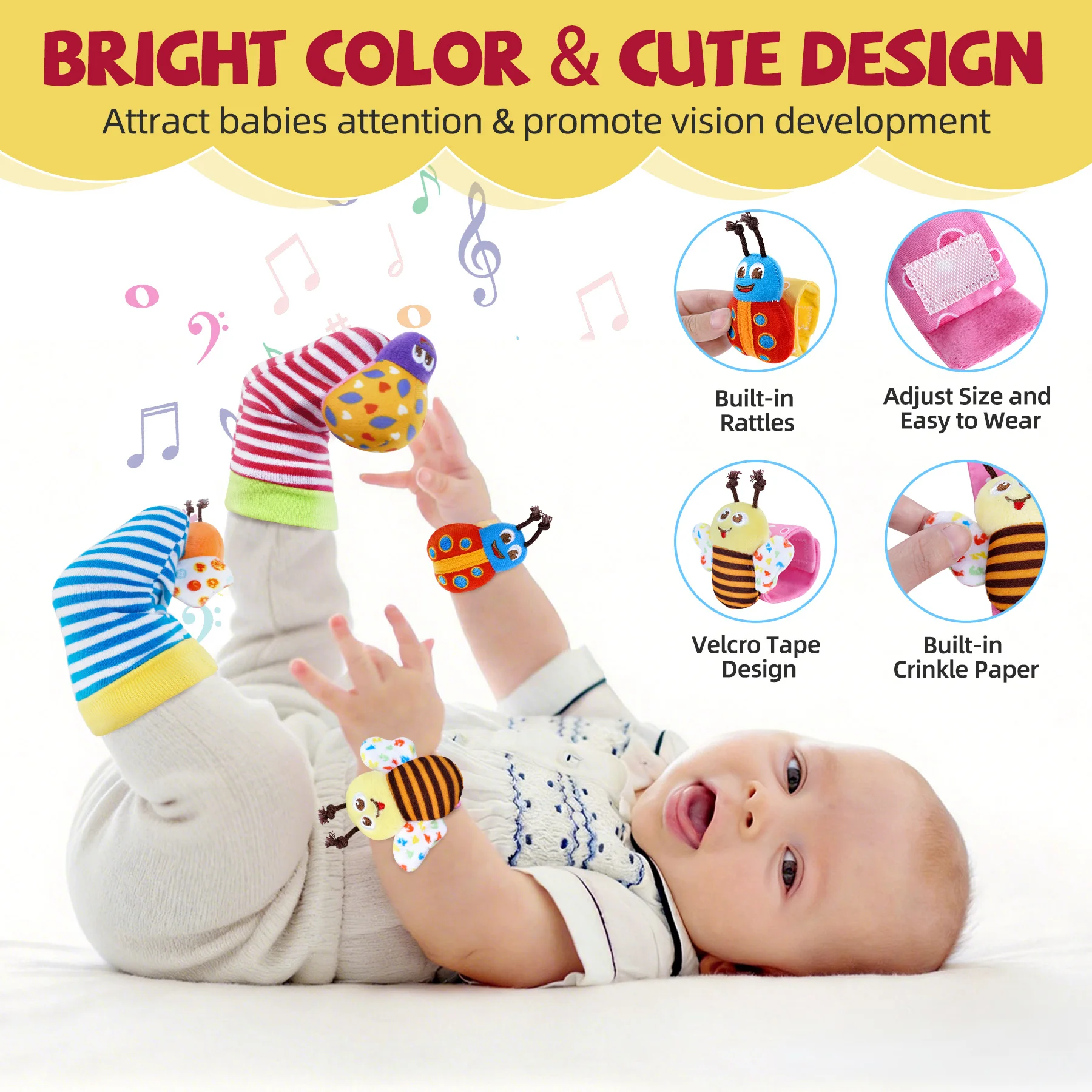 TYRY.HU 4 piezas de juguetes p - Baby Rattle Toy Set reseña y precio