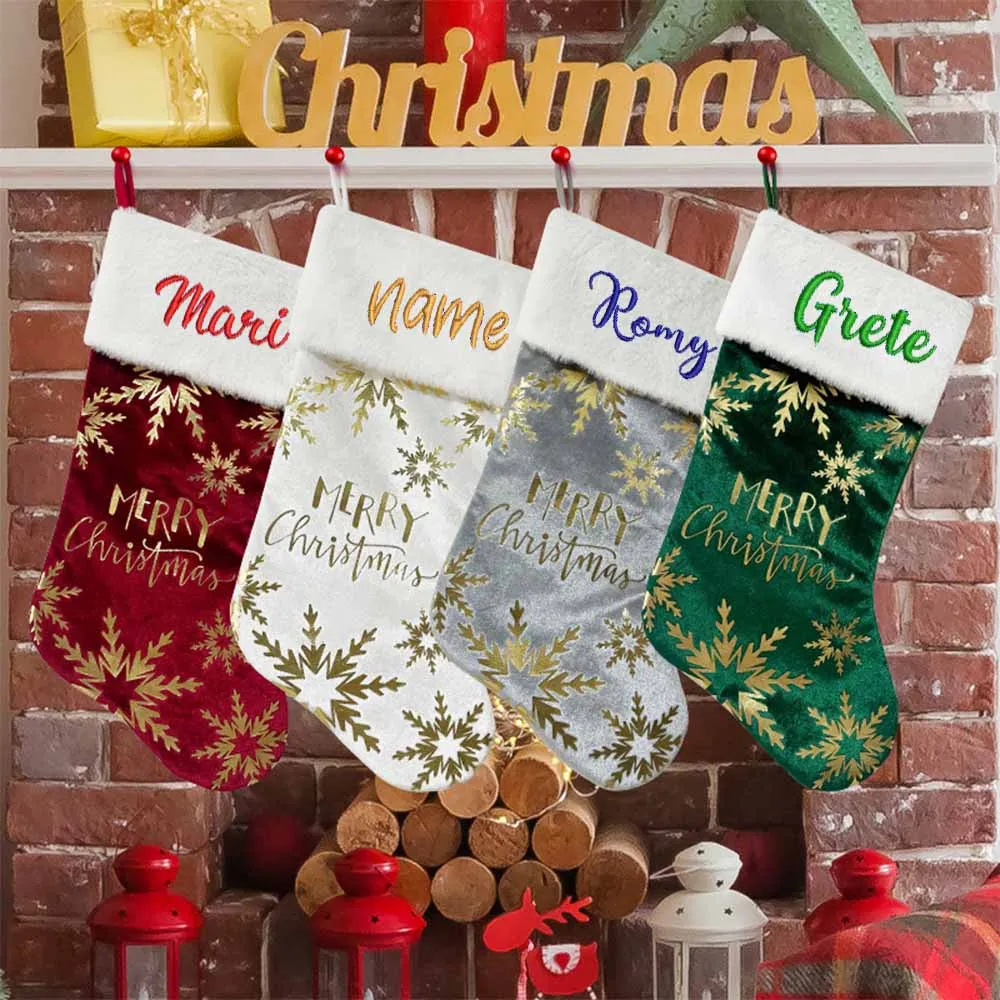 Personalized Christmas Stocking Family Christmas Tree Decor Merry Christmas Stocking Gift Boots or Bags Custom Unique Gift Idea