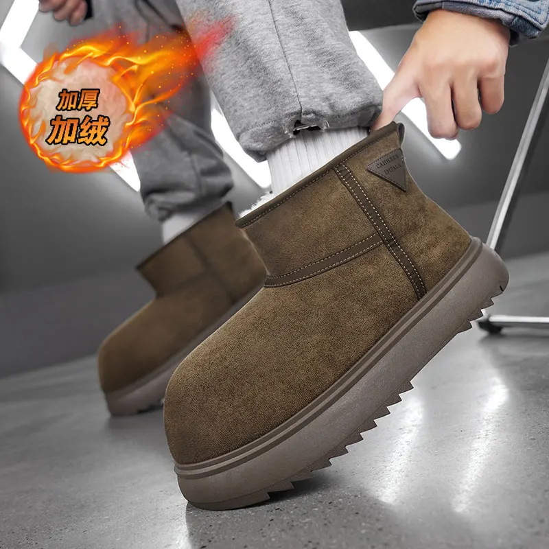 أحذية الكاحل أحذية الشتاء للرجال منتصف أعلى أحذية حذاء رجالي للرجال المتسكعون منصة رياضية كل مباراة إضافة المخملية مقاومة للاهتراء #4