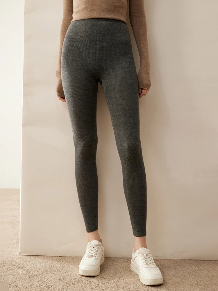 Pantaloni da donna di alta qualità 100% cashmere Legging Pantaloni elastici morbidi di base Autunno Inverno Pantaloni legging lavorati a maglia in cashmere Caldi e comodi