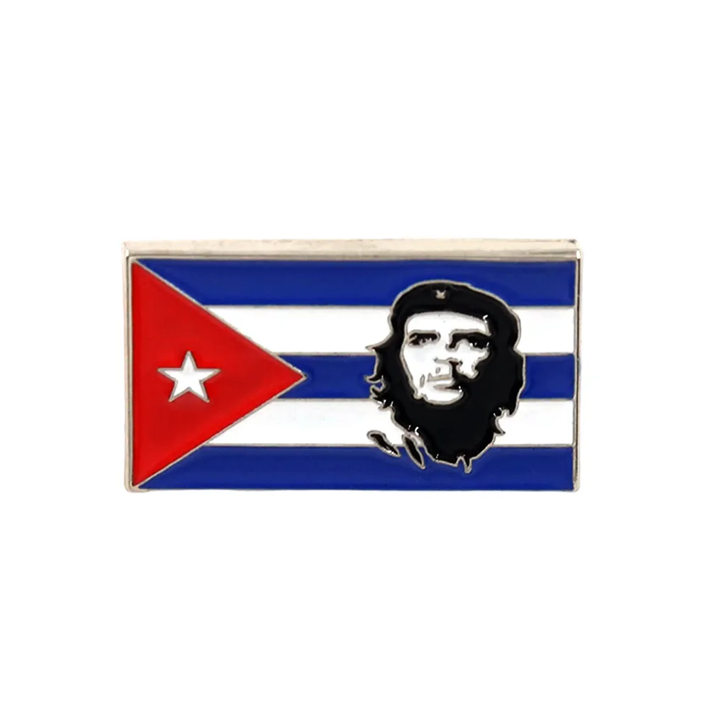1 unidade de Pin Esmaltado Bandeira Cubana Che Guevara - Design Histórico Revolucionário, Estilo Latino-Americano para Uso Diário