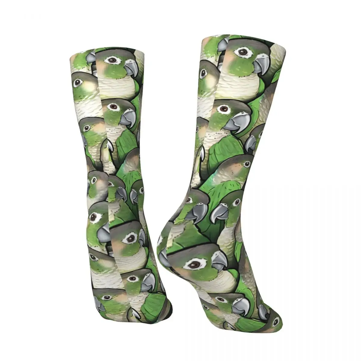 Green Cheeked Conures Funny Men's Socks Retro Parrot Pet Bird Street Style Crazy Crew Sock Gift Pattern Printed