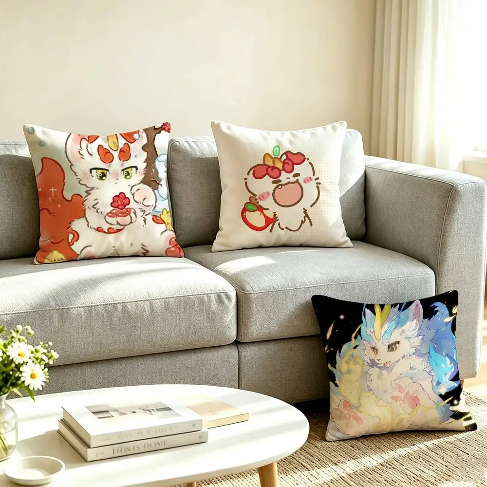 F-Fabulous Beasts Donghua Square Double-Sided printed Pillow Case Bedroom Bedside Pillow Sofa Cushion Cover