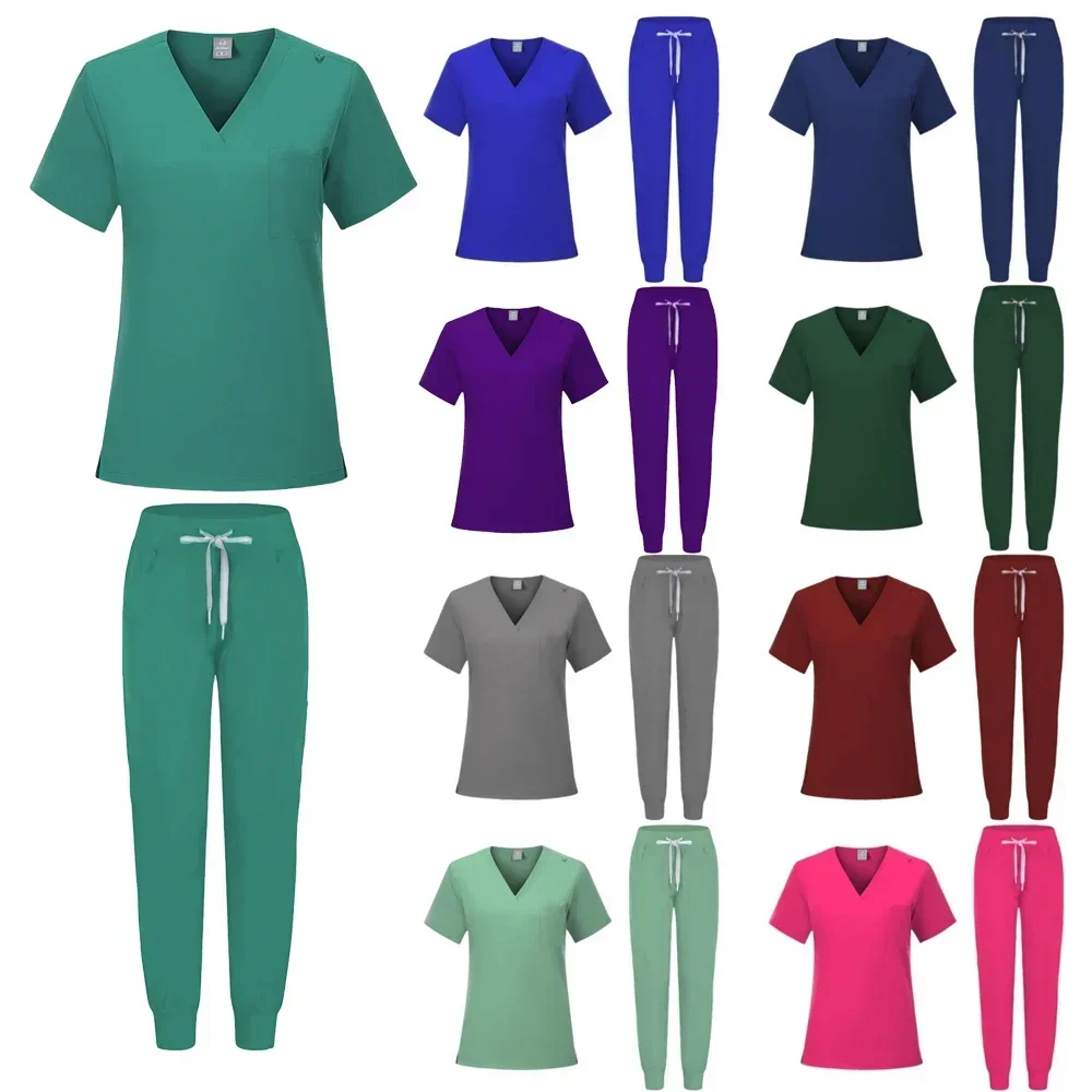 Handwashing Clothe Split Suit Short Sleeved Hand Brushing Pet Dentist Nurse Work Clothes Men Medical Care Clothes Nurse Uniform