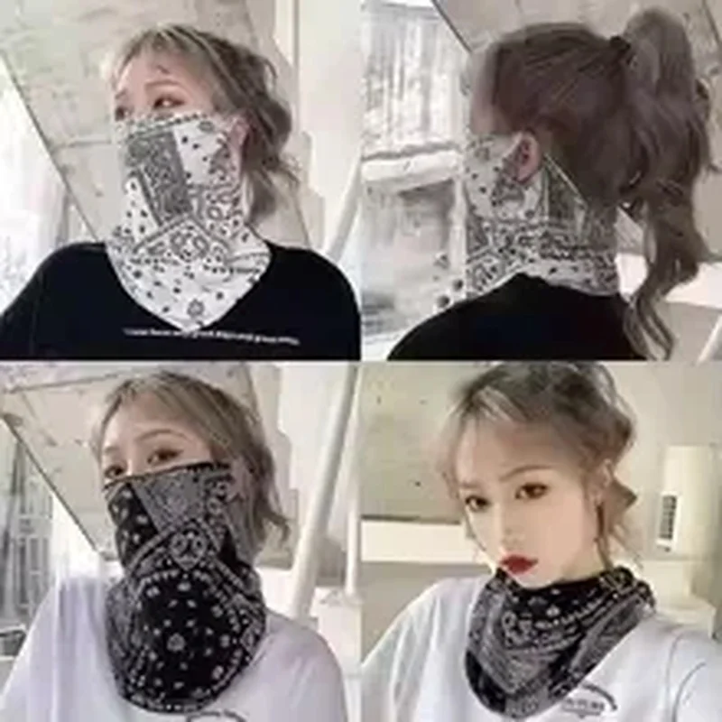 Trendy Punk Style Sun Protection Mask，Summer UV Protection Neck Gaiter for Men and Women，Hip-hop versatile headscarf and face ma image 2