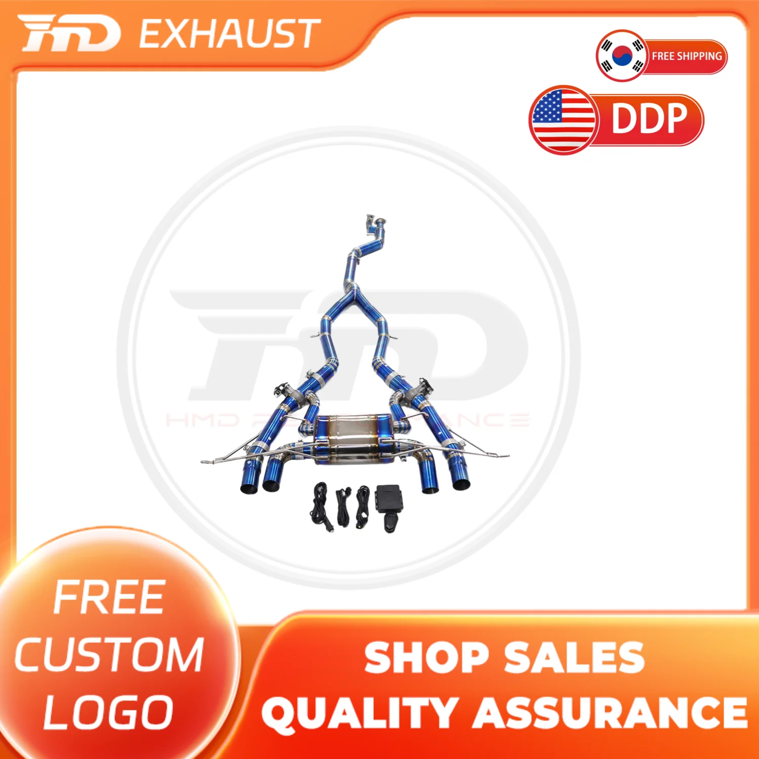 

HMD High Precision Machining For BMW M3 M4 G8X Single Tube Middle Pipe Titanium Alloy Catback Exhaust With Electronic Valve