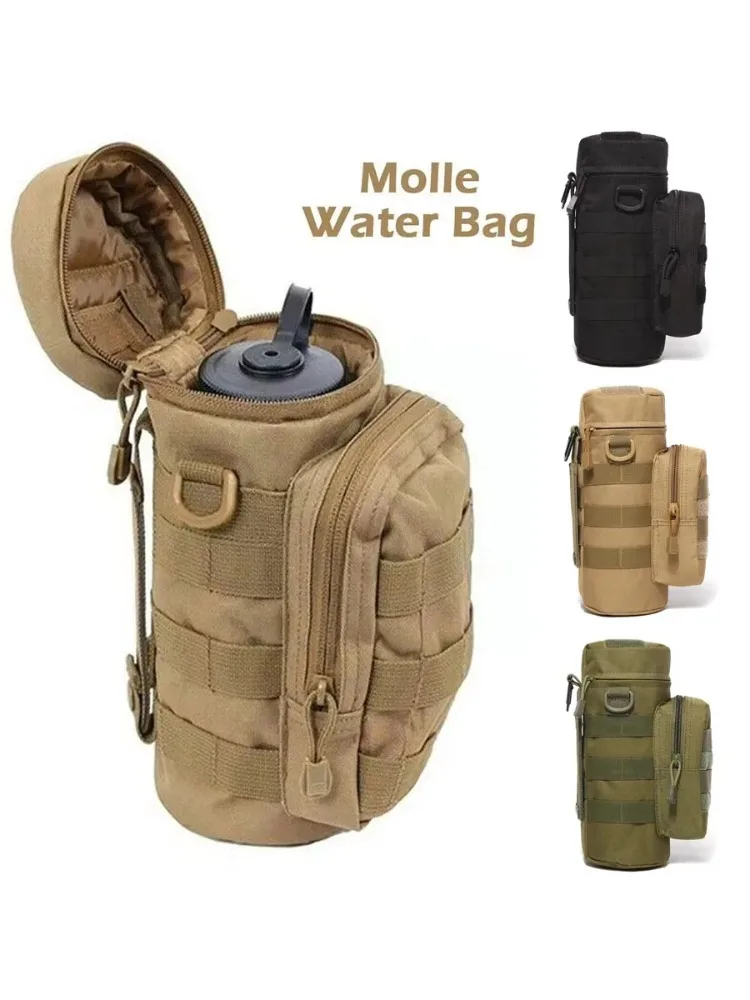 AliExpress NONE Tactical Molle Water Bottle Bag Pouch Holder Outdoor Travel Camping Hiking Cycling Fishing Hunting Water Bottle Kettle Carrier