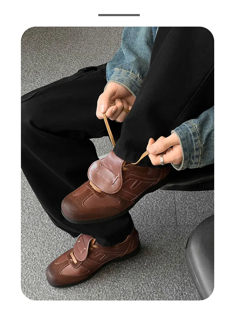 Plus Size 38-46 Handmade Leather Shoes Men Handmade Shoe Casual Loafers Soft Breathable Flats Shoes Men's Moccasins for Driving