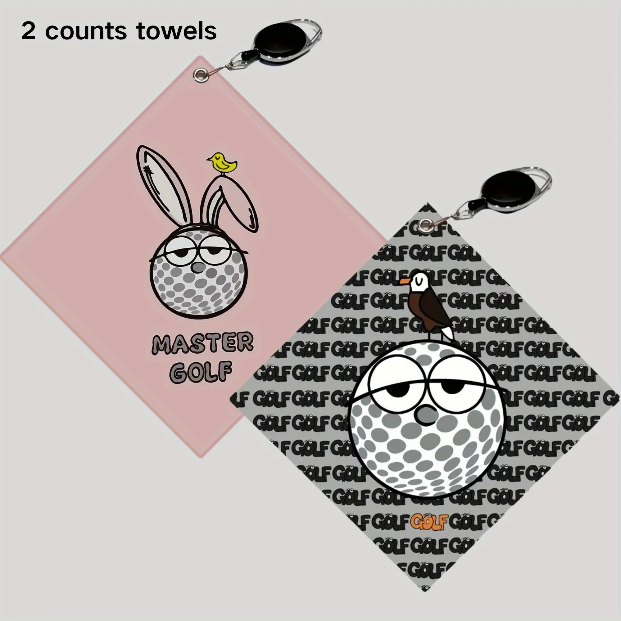 عدد 2 من مناشف الجولف الفاخرة ذات الطراز الجديد، وطباعة مزدوجة الجوانب، فائقة الامتصاص وسريعة الممتعة وهدايا إبداعية للرجال والنساء.