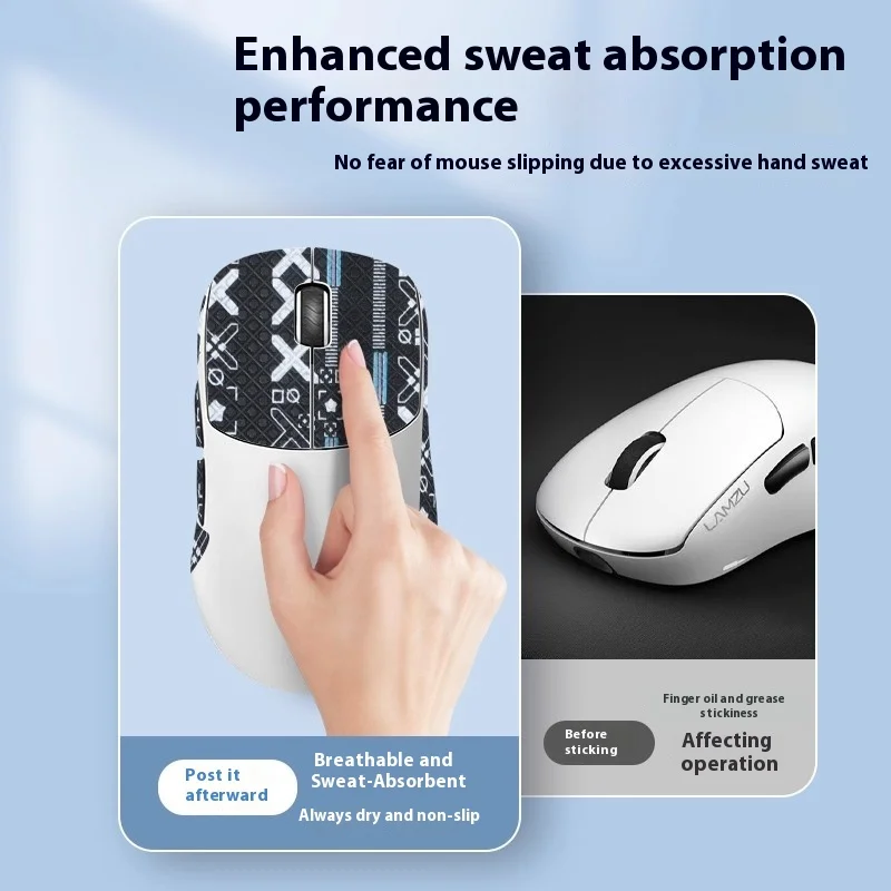 Ultra-Thin Anti-Slip Sweat-Absorbent Grip Tape (1 Set) For Lamzu Atlantis Thorn Mouse – High-Grip Gaming Accessory
