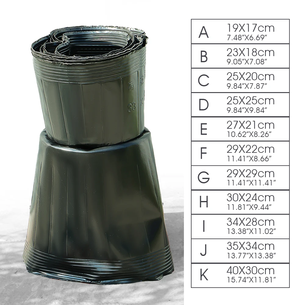 Plastic Garden Plants Planting Bag Black No Hole Nutrient Pouch for Vegetable Hydrophyte Lotus Grow Pot Cultivation Container