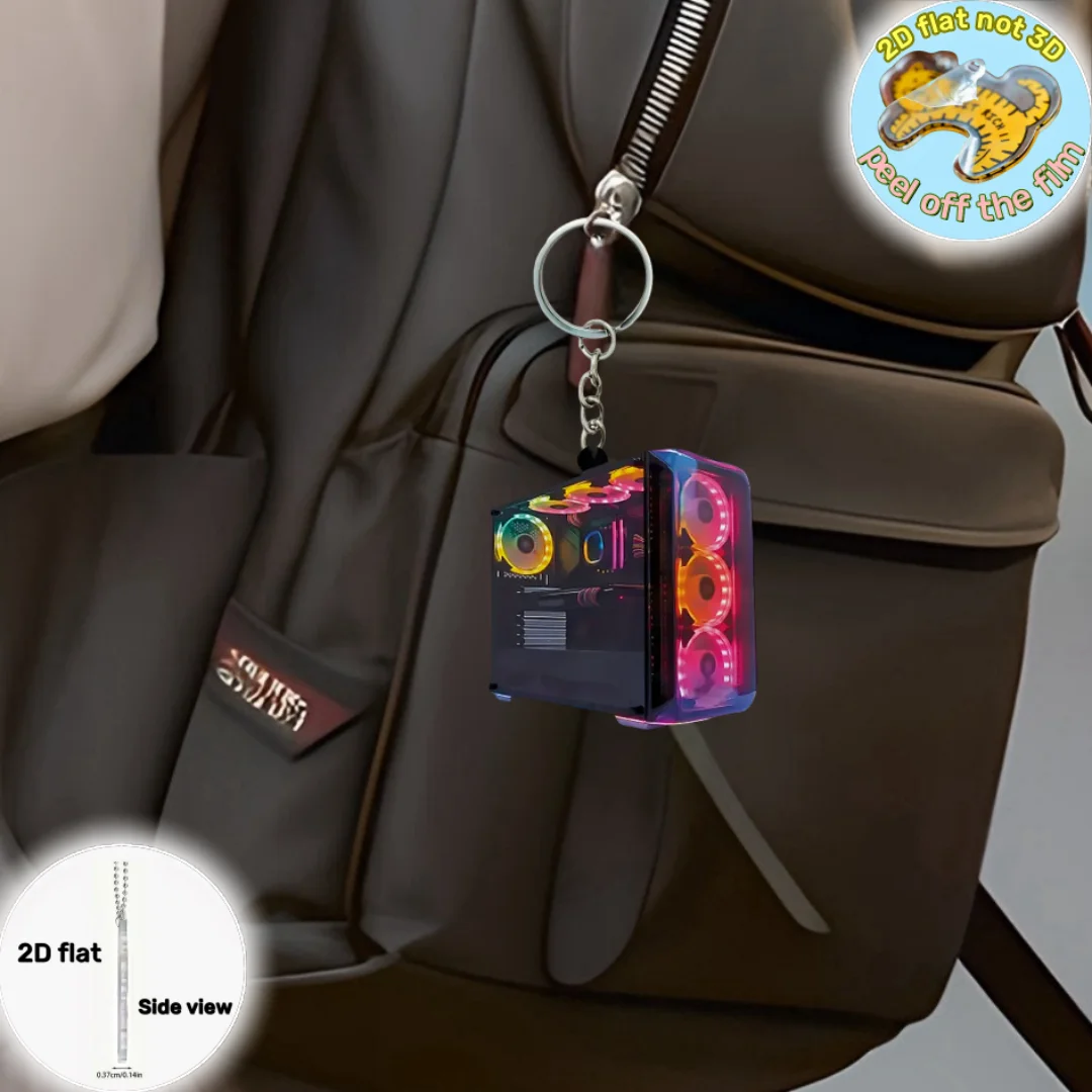 RGB Computer Host Pendant Keyc - Tech Keychain Accessories 评论和价格