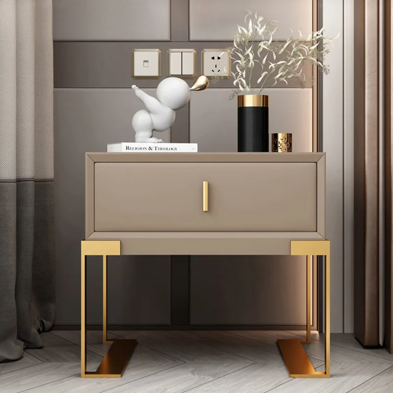 Italian light luxury bedside table simple modern home bedroom locker Nordic solid wood storage cabinet mini bedside cabinet