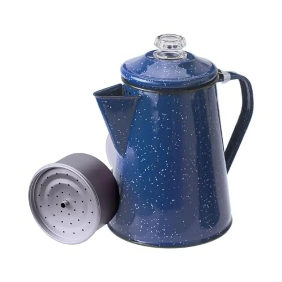 

Percolator Coffee Pot Enamelware Campfire Coffee Boiler Kettle for Outdoor Camping Cookware, Cabin, RV, Kitchen, Hunting and Ba