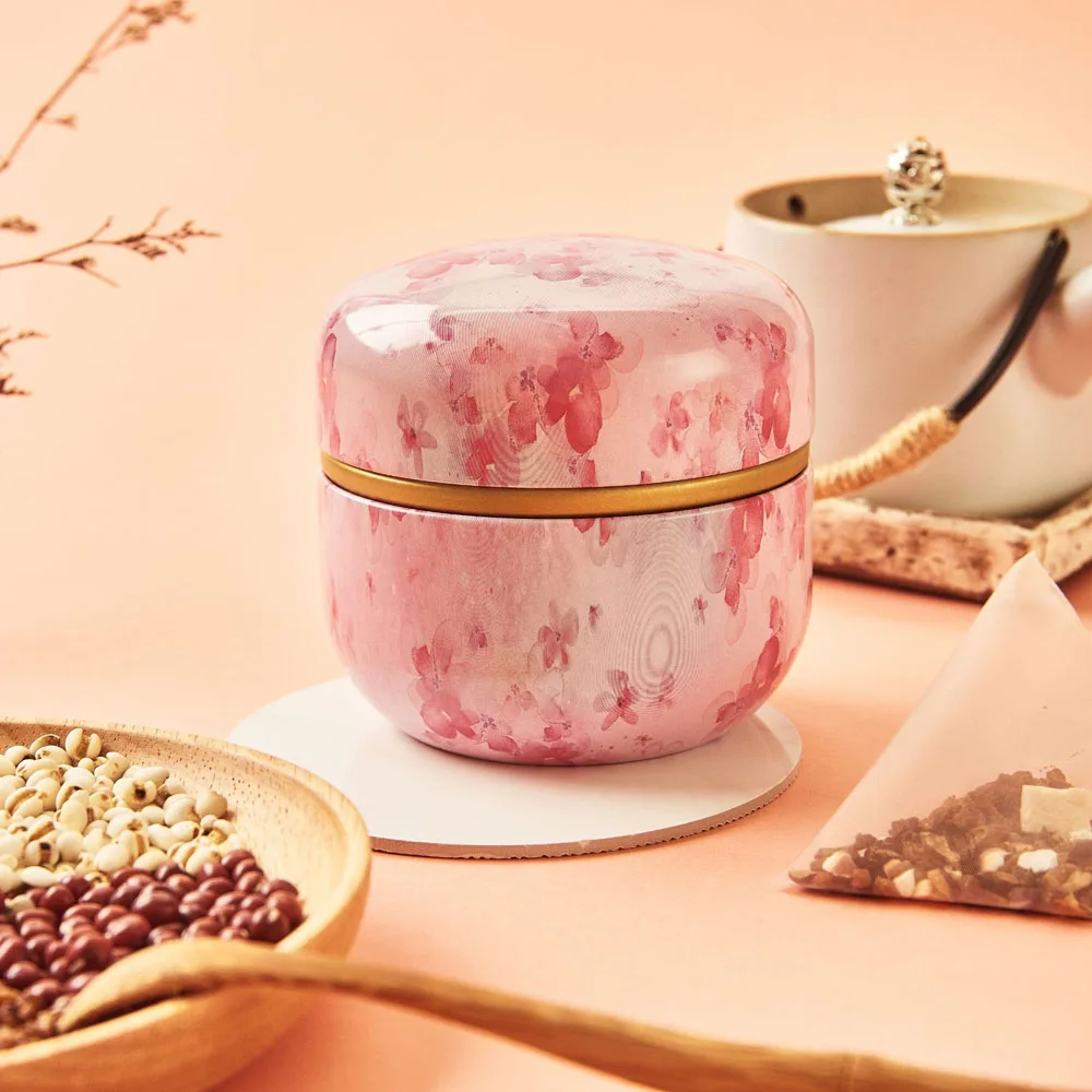 

Flower Multifunction Small Portable Round Mini Tea Cans Containers Packaging Box Storage Box Tin Plate Canister