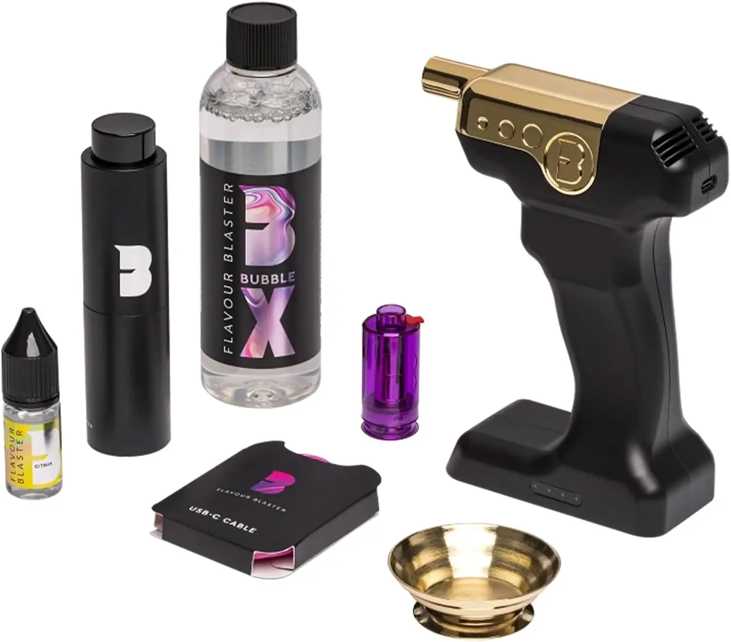 Mini 2 Cocktail Smoking & Bubble Gun Kit, Black