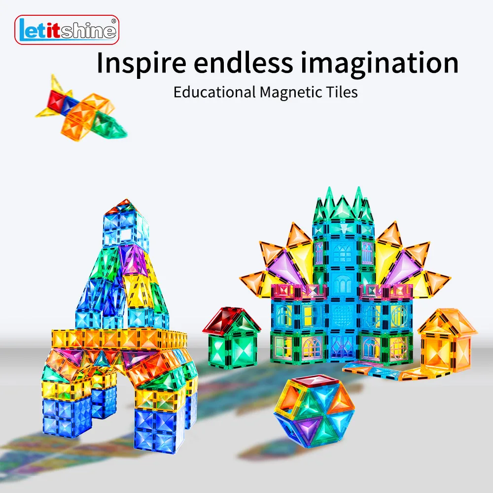 Magnetyczne Klocki Konstrukcyjne Płytki Magnetyczne Zestaw Budowlany Prezent Urodzinowy dla Dzieci Dziewczynki STEM 3D DIY Edukacja Montessori 3 12 Lat