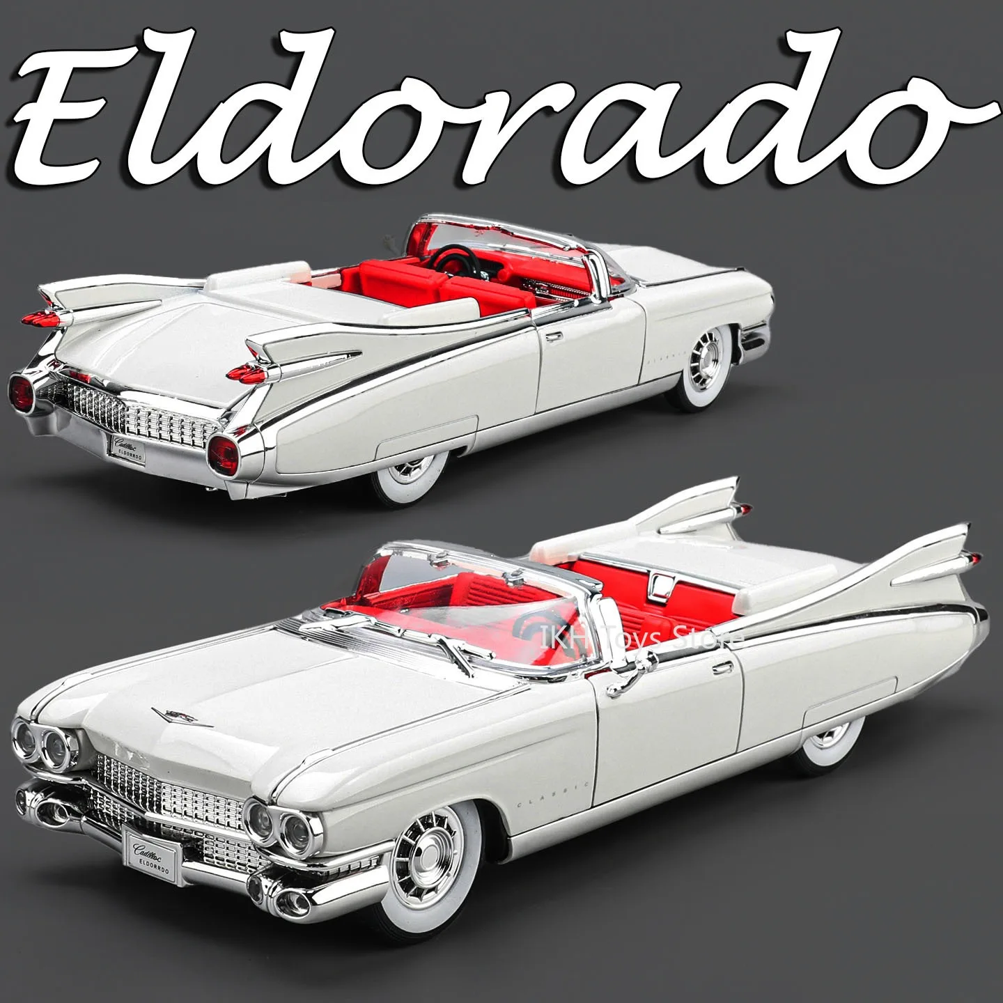 

1:24 Eldorado IE Miniature Supercar Toy Models Alloy Diecast Sound Light Doors Opened Pull Back Sports Car Toys for Boys Gifts