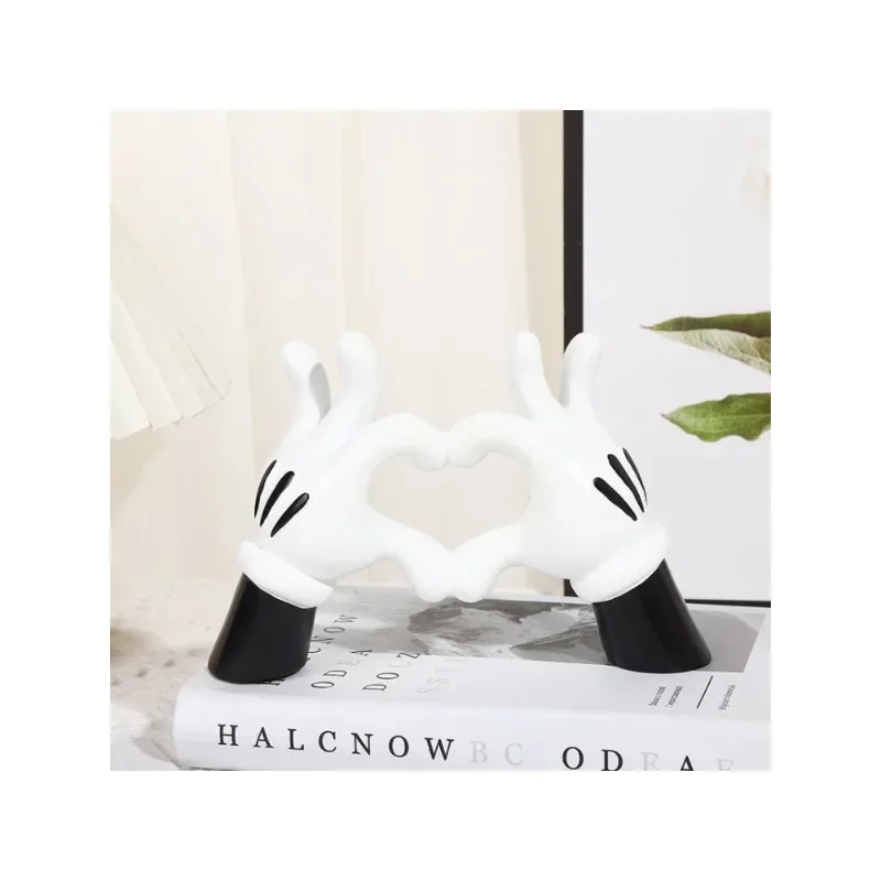 Cartoon Mickey Mouse Hand with Love Heart Table Decoration Disney Home Decor Decorations Collection Ornaments Figure Toys Gifts