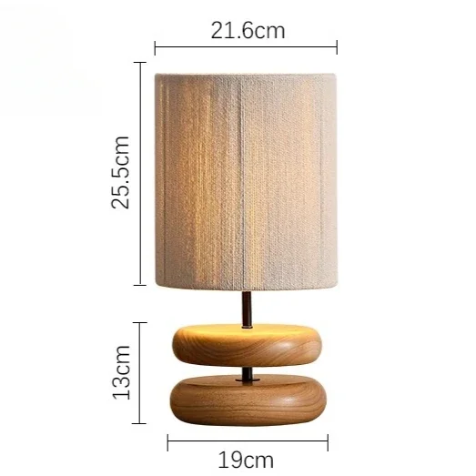 Massief houten woonkamer studeerkamer retro kleur decoratieve bureaulamp slaapkamer walnoot kleur Japanse creatieve nachtkastje lamp