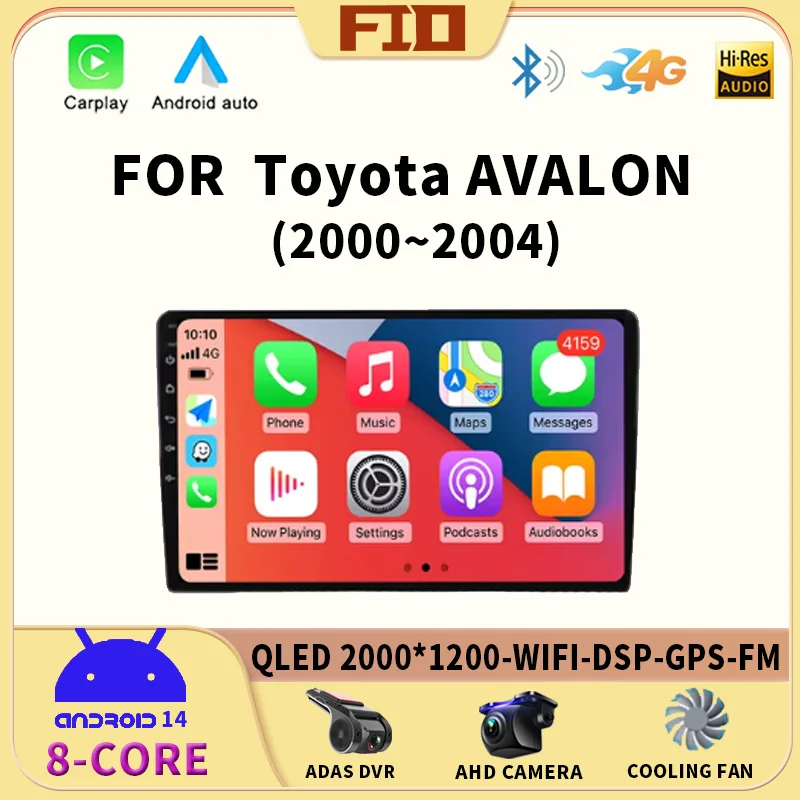 

Android 14 For TOYOTA AVALON 2000-2004 Car Radio Multimedia Video Player Navigation Auto Carplay Wifi GPS Stereo 4G QLED BT