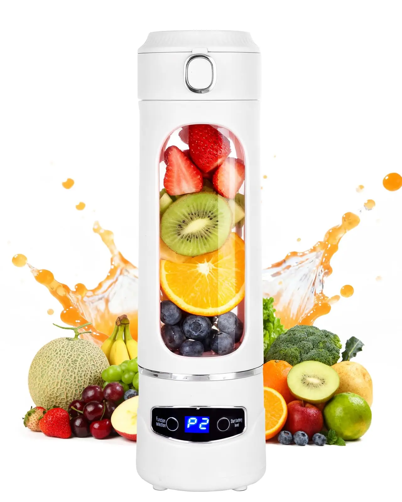 2026 Portable USB Rechargeable Mini Blender Cup 2-in-1 Juicer with 600mL Capacity for Car & RV Use