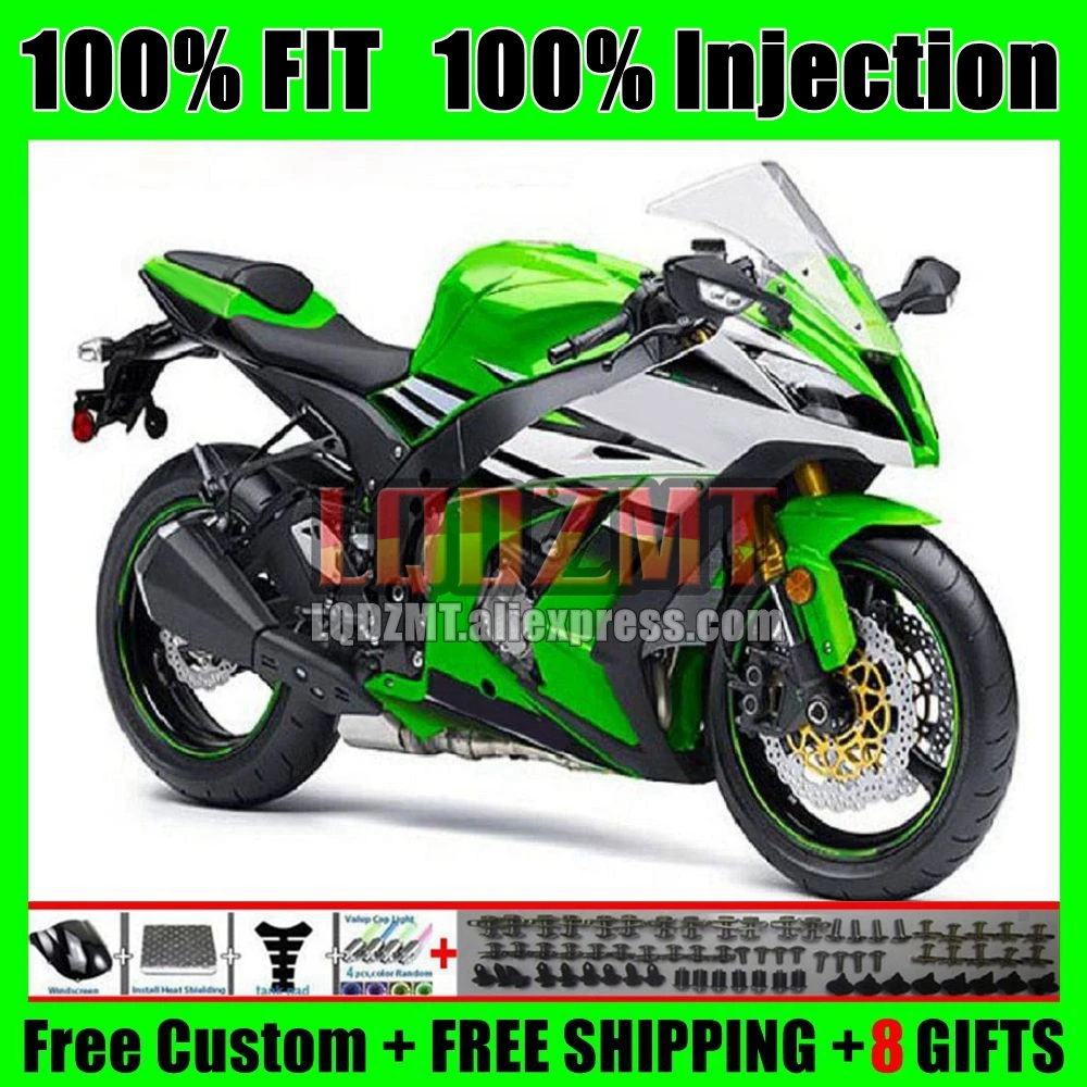 Green Black Injection For KAWASAKI NINJA ZX1000 ZX 10R 2011 2012 2013 2014 2015 61No.0 ZX-10R ZX10R 11 12 13 14 15 OEM Fairing