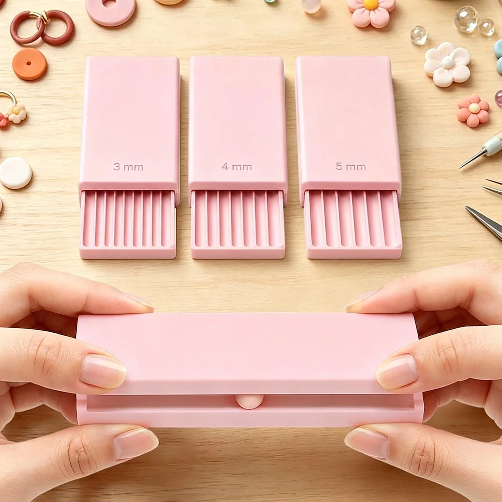 4 Stück/Set 3D Rosa Bedruckte Tonkugel-Formwerkzeuge für Nagelkunst, Polymer-Ton-Roller 2mm 3mm 4mm 5mm Kugelform-Roller, Nagelwerkzeuge – Detail 5