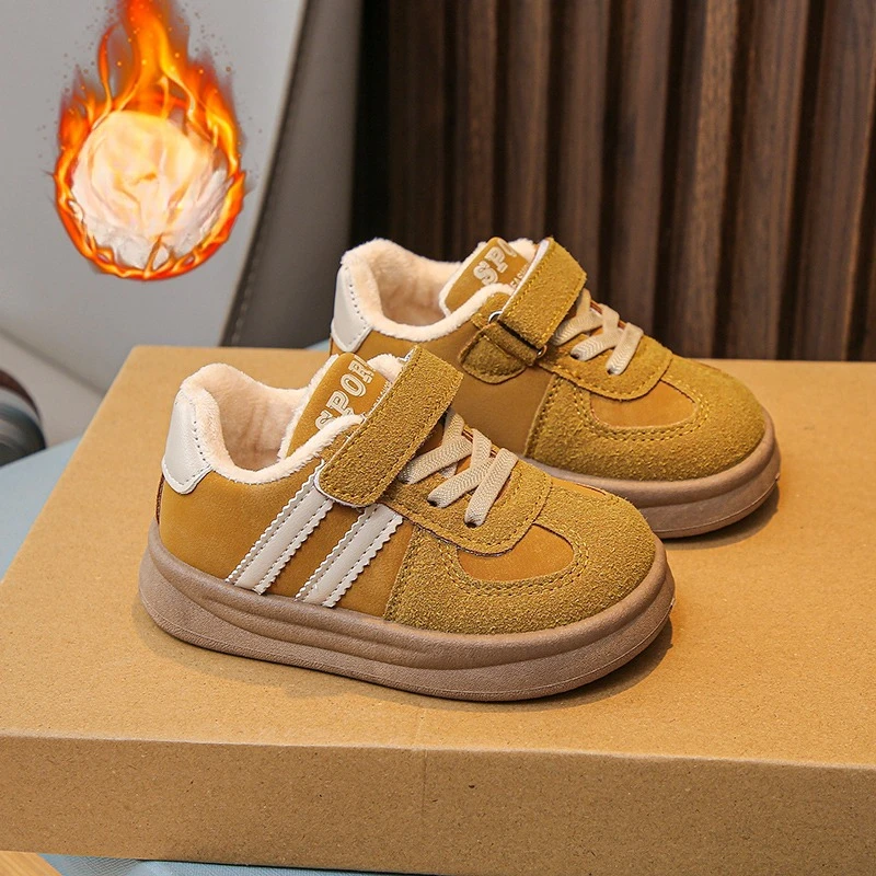 Children's Padded Sneakers 1-12 Years Old Winter Boys Girls Cotton Shoes Lightweight Non-slip Baby Walking Shoes Kids Boots