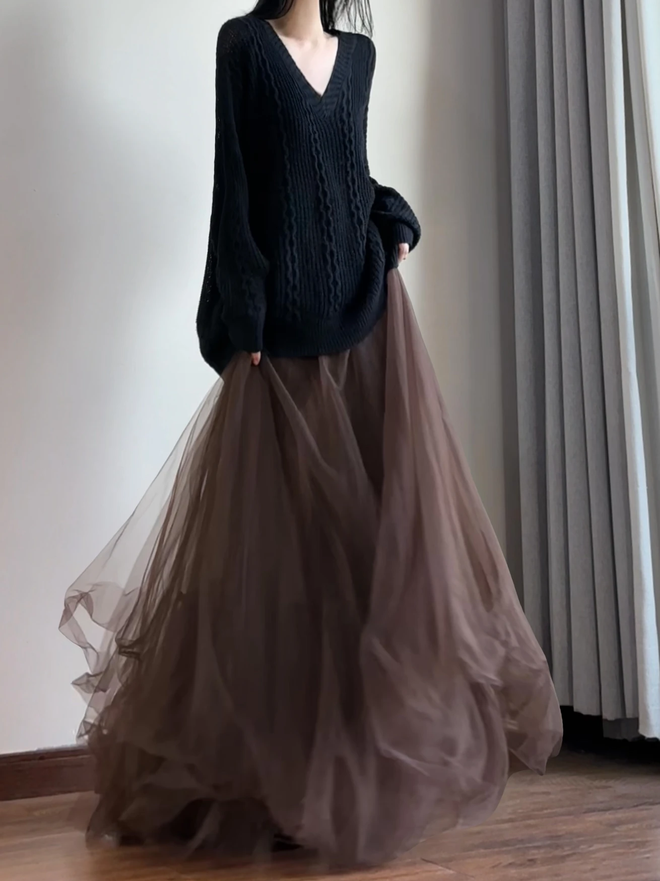 

Романтичная асимметричная юбка А-силуэта для женщин, дышащая, приятная к телу, с высокой талией, из полиэфирного волокна