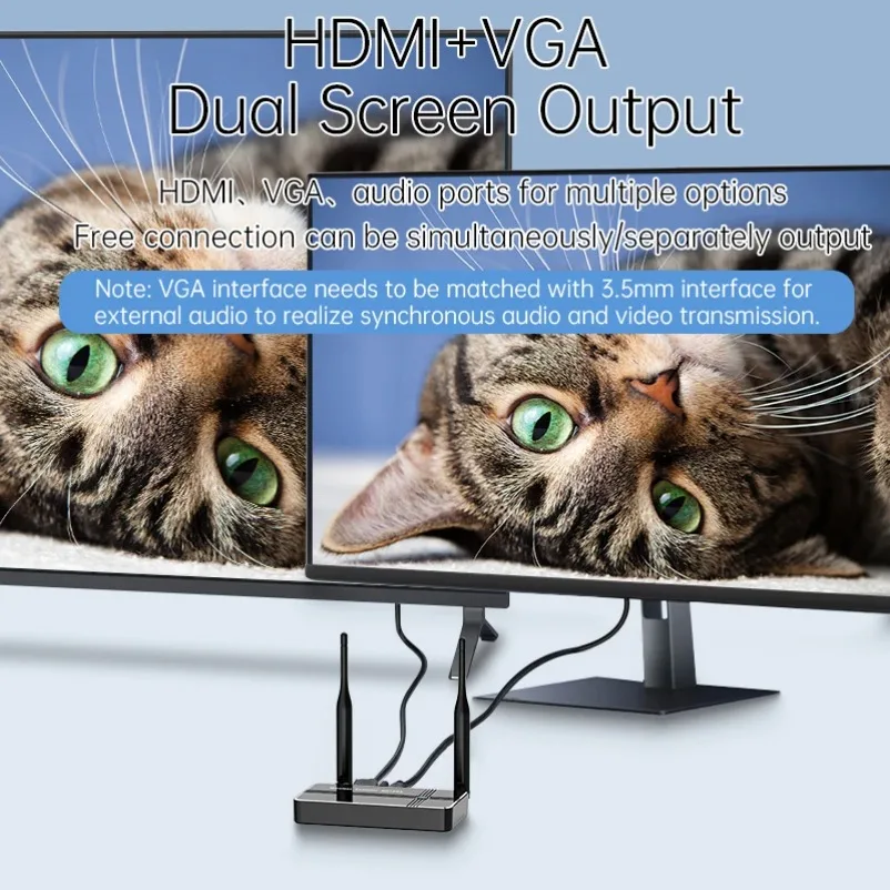 4K 50M ไร้สาย HDMI VGA Video เครื่องส่งสัญญาณ Extender จอแสดงผลอะแดปเตอร์ Dongle สําหรับโทรศัพท์ TV Monitor โปรเจคเตอร์ PC
