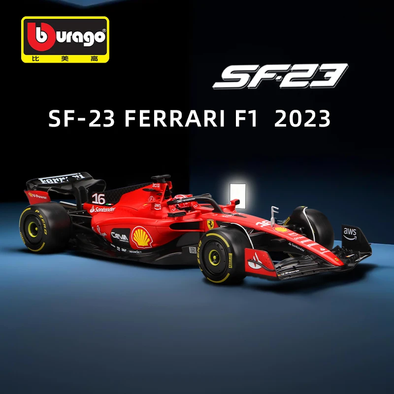 Модель-автомобиля-bburago-formula-1-ferrari-sf-23-f1-литая-под-давлением-модель-автомобиля-1-43-сезон-2023-16-ручка-55-sainz-имитация-автомобиля-из-сплава-игрушки-в-подарок