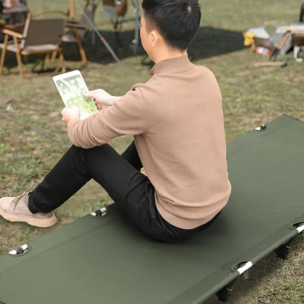 Folding Camping Bed Portable Lightweight Folding Camping Cot Bed with Storage Bag High Stability 150kg Load Capacity for Outdoor