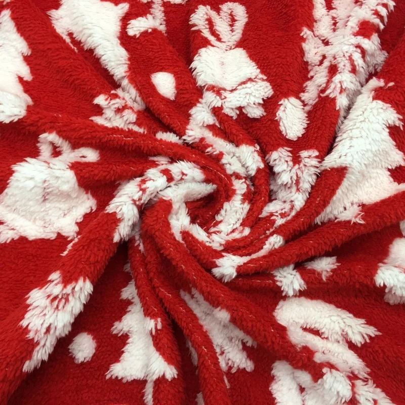 新しいプレミアムポリエステルラムウールフリース生地 - クリスマスフランネル3Dジャカード DIY＆デコレーション用