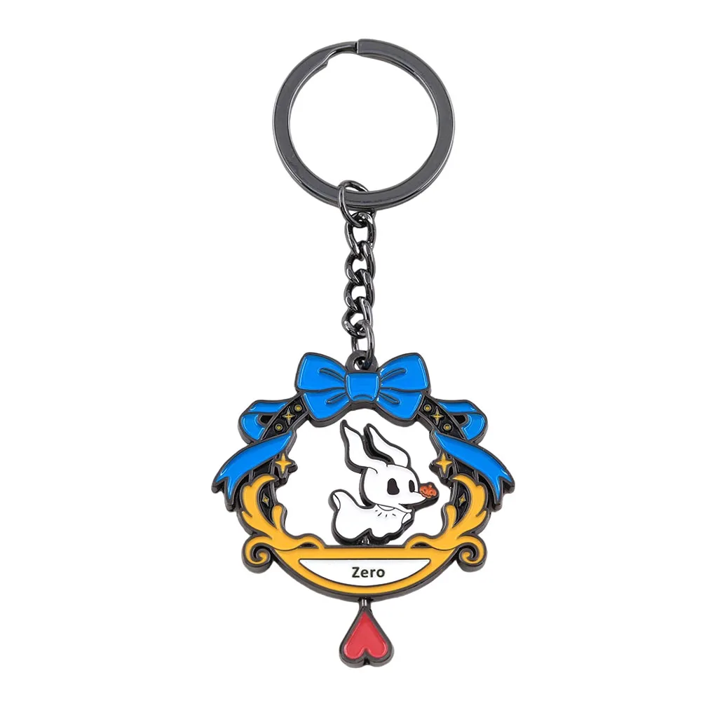 Zero Rotating Keychain Spinning Ghost Dog Keyring Kawaii Anime Metal Blue Bow Pendant Bag Decor Gift for Kids Friends view 6