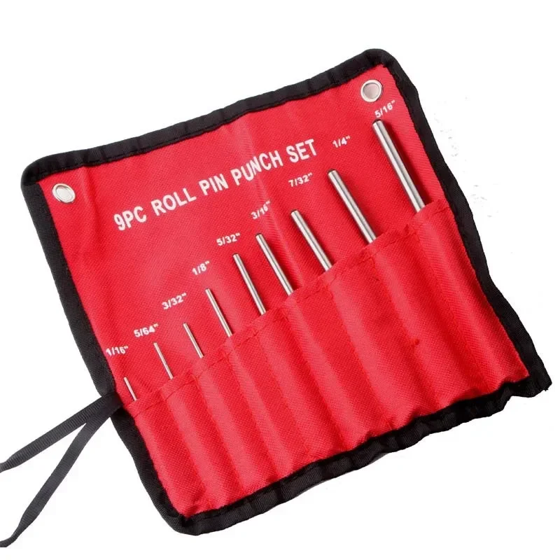 مجموعة لكمة دبوس لفة للخدمة الشاقة ، على الوجهين مع حامل ، عدة صيانة السلاح ، مجوهرات ، سيارة ، 9 مطرقة