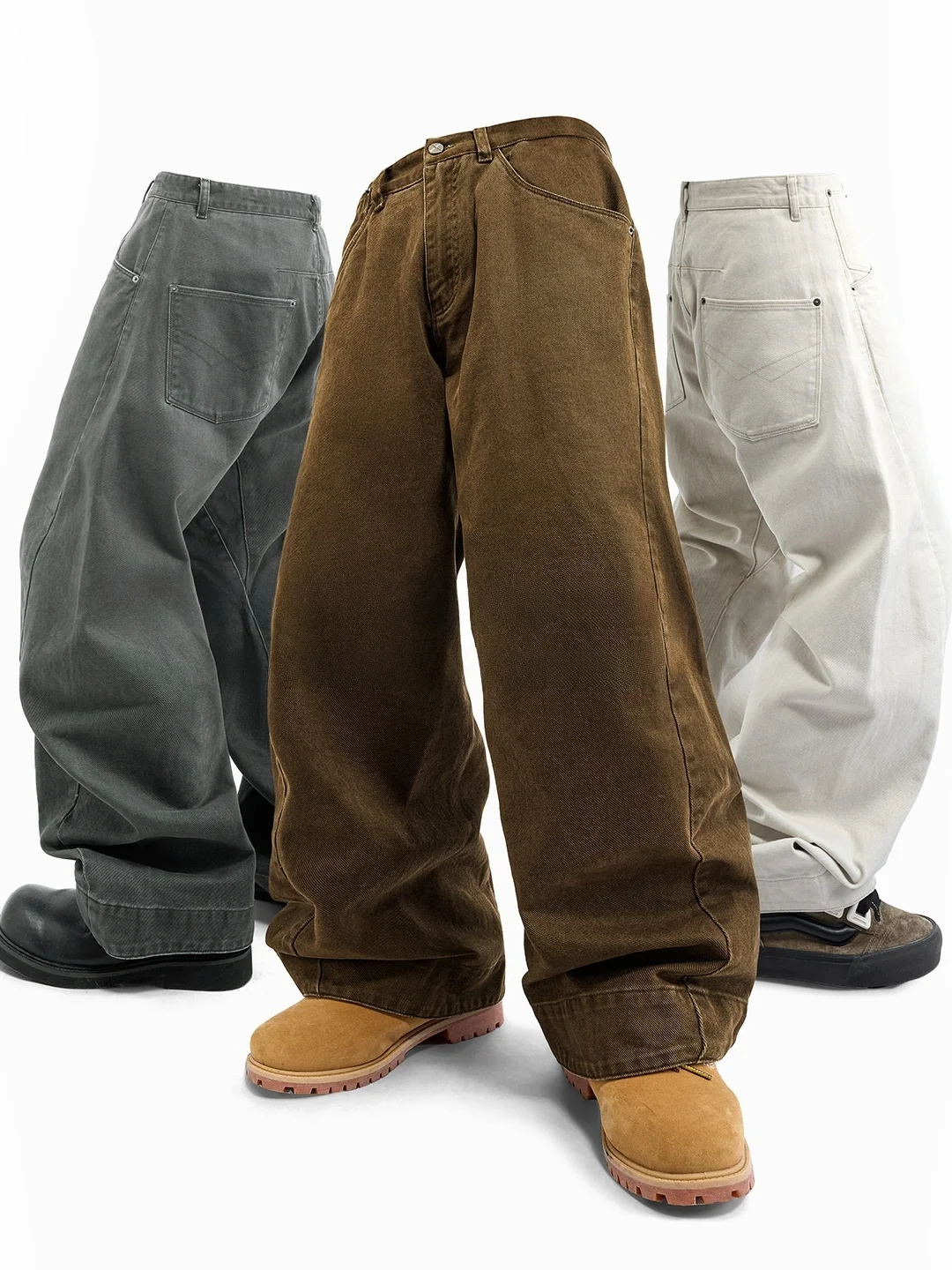 

Мужские повседневные брюки в американском ретро-стиле с 3D-эффектом, осенняя новинка, рабочая одежда свободного кроя в уличном стиле