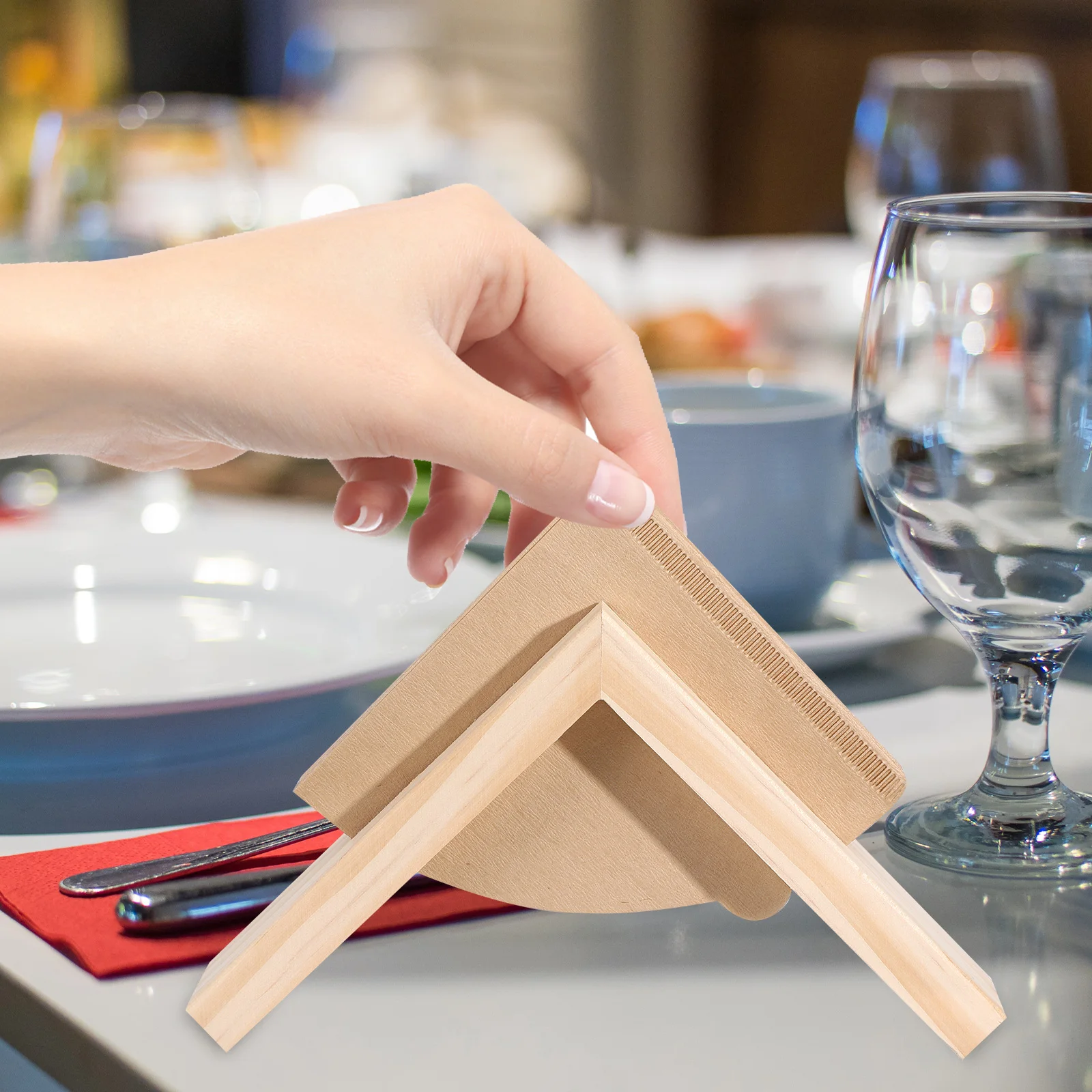 

Rustic Wooden Standing Holder Farmhouse Style Kitchen Table Decor Paper Storage Rack Vintage Serviette Organizer For Dining Room