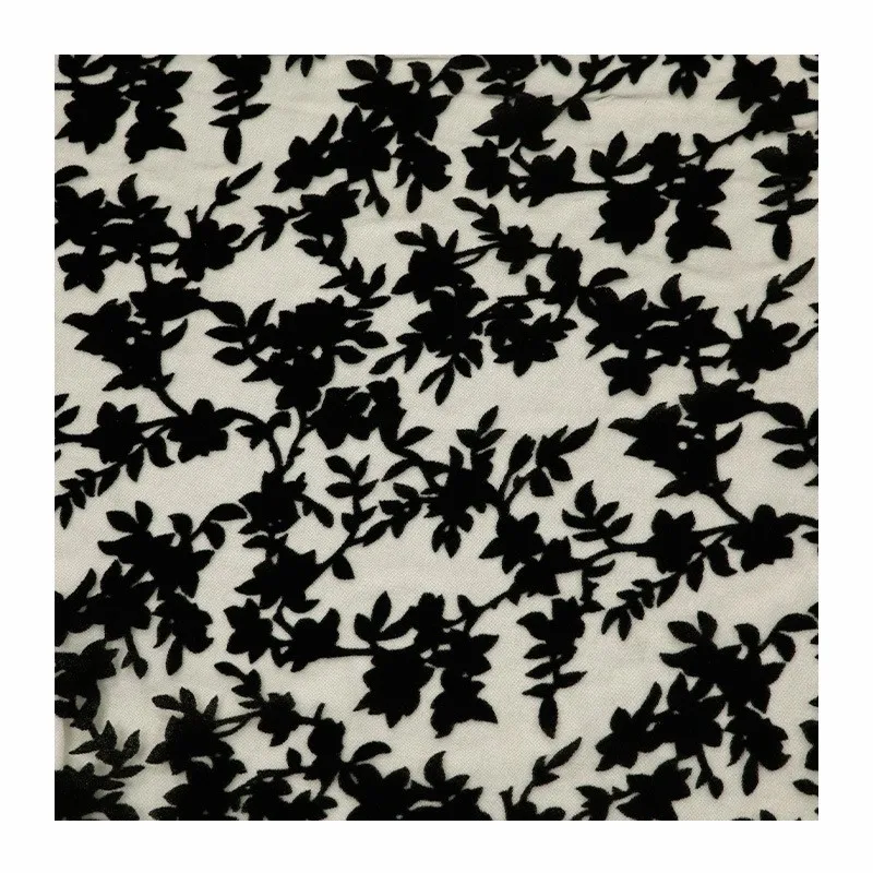 Vestido de dormir tejido de viscosa y brocado, tejido de terciopelo con flores podridas de un solo color, textil para mujer