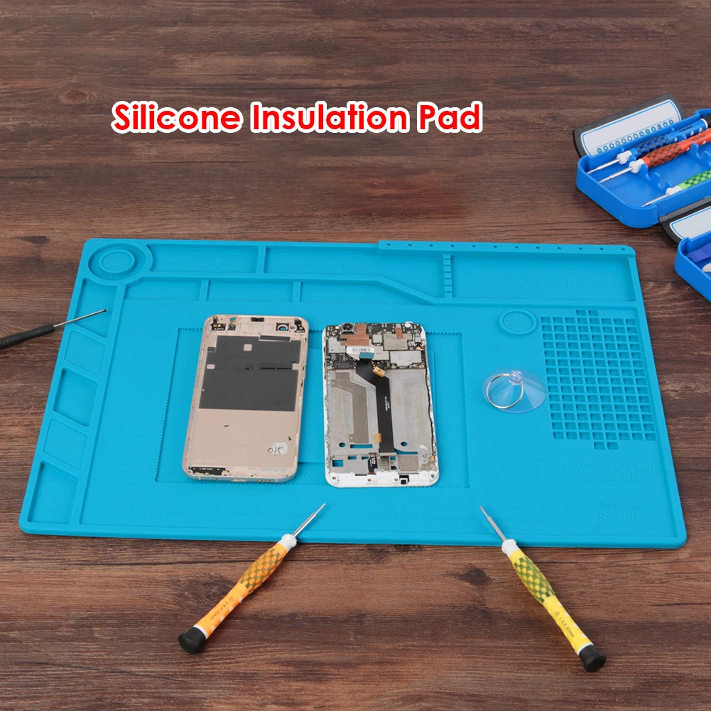 

Repair Pad Insulation Heat-Resistant Soldering Station Silicon Soldering Mat Work Pad Desk Platform for BGA Soldering Station