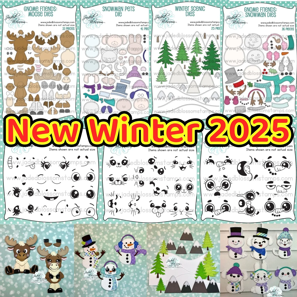 

New Winter 2025 Moose Tree Metal Cutting Dies Snowman Faces Clear Stamps Snowstorm Stencil for DIY Decorating Scrapbook Card