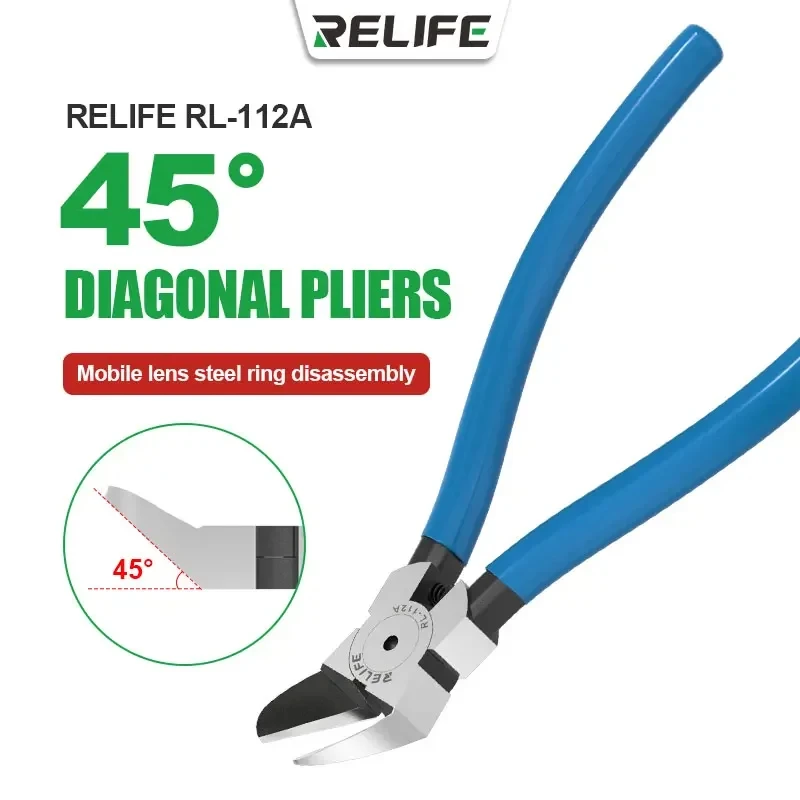 RELIFE RL-112A Diagonal Pliers 45ยฐ Multifunctional Special Alloy Steel Camera Frame Disassembly Cutting Pliers Wire CuttingTool