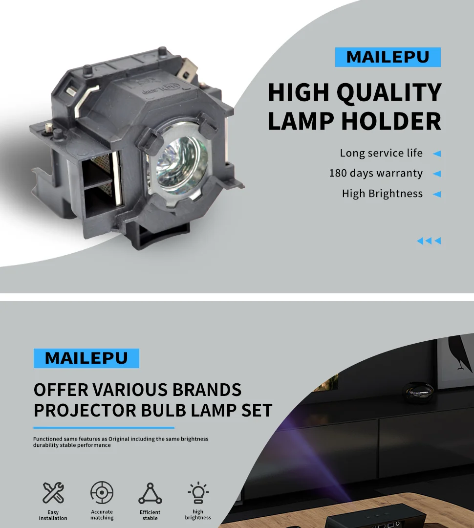 استبدال مصباح بروجيكتور إبسون ELPLP67 V13H010L6 EH-TW480 TW510 TW550 H423B H428A H429A H430A H431A H432A من الملحقات