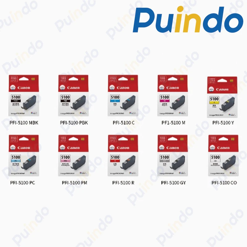 10-Color Original PFI-5100 Ink Cartridge Set For Canon imagePROGRAF PRO-310 Ink Set