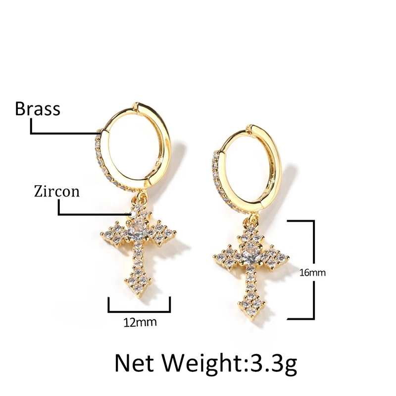 لامعة حجر الراين تشيكوسلوفاكيا الزركون الصليب أقراط للنساء موضة فضية اللون ثقب القرط حفلة عيد ميلاد مجوهرات الإكسسوارات الهدايا #6