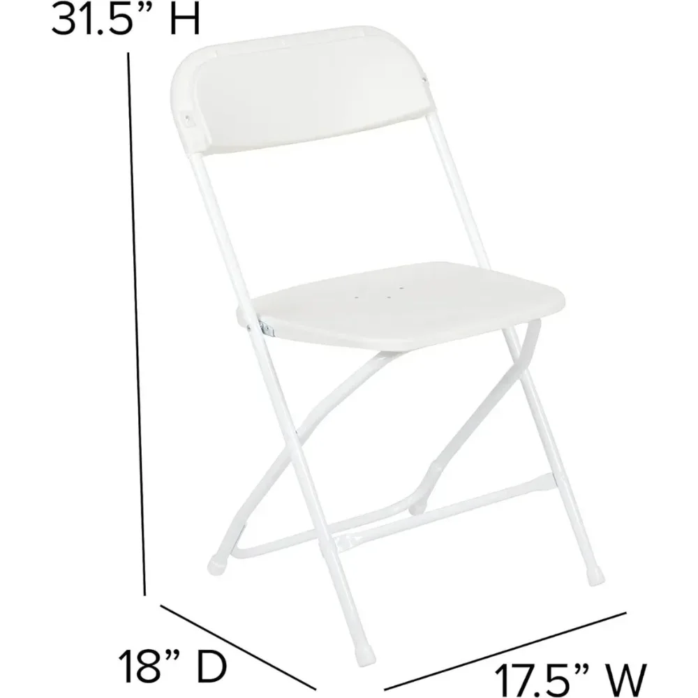 Series Plastic Folding Chair - White - 6 Pack 650LB Weight Capacity Comfortable Event Chair-Lightweight Folding Chair