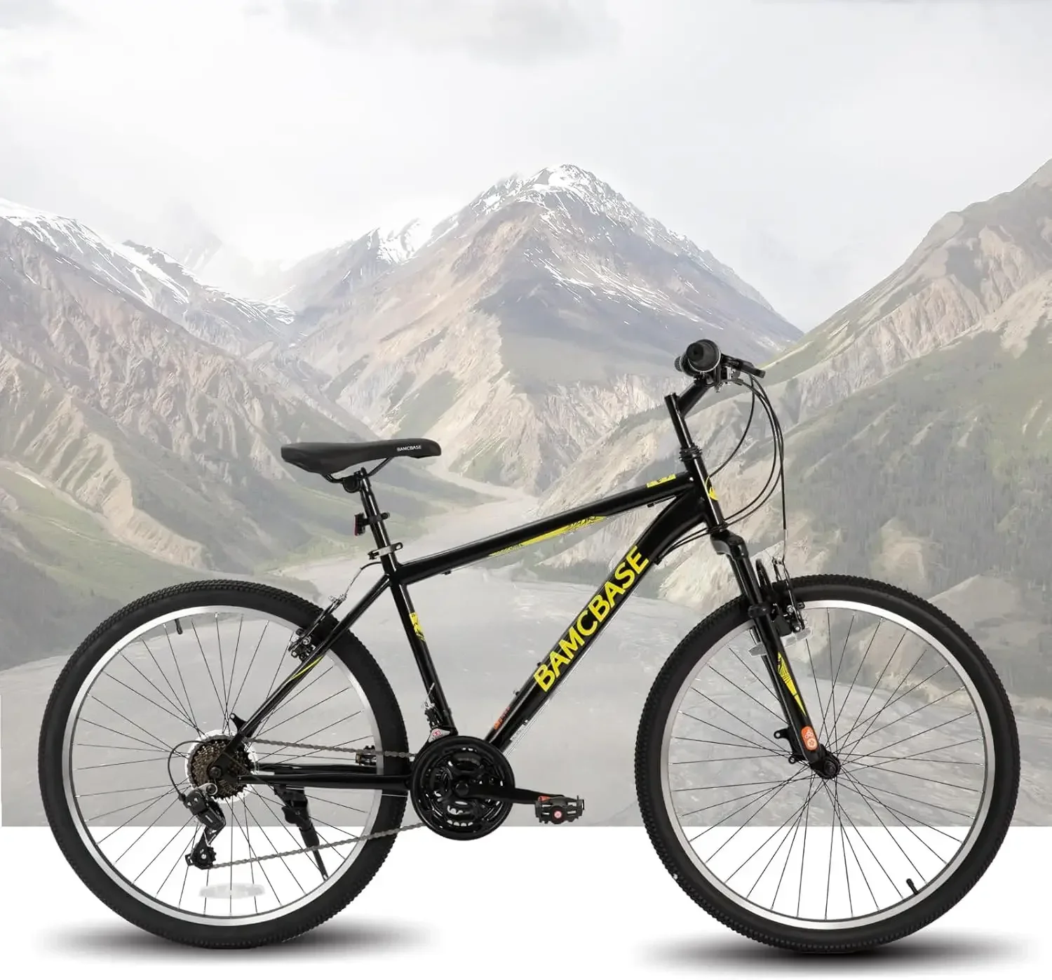 HILAND 26 27.5 29 Inch Mountain Bike, Mens Womens MTB with 21 Speeds, High-Tensile Steel Frame, V Brake, Hardtail Bicycle for Ad