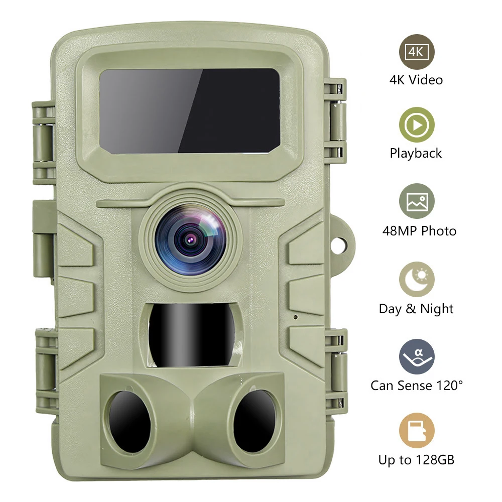 46 LED Infrared Night Vision Wildlife Camera 48MP 4K Hunting Camera 0.3-0.6s Trigger Time Trail Camera For Outdoor hunitng