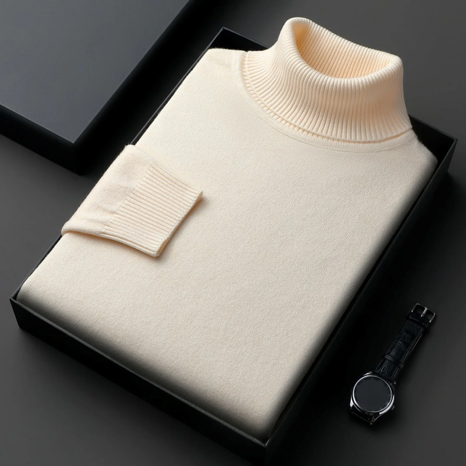 

New Knit Sweater Men Autumn Winter Fashion Solid Mens Sweaters Thick Warm Men's Jumper Sweater Male Pullovers Outwear Male Coats
